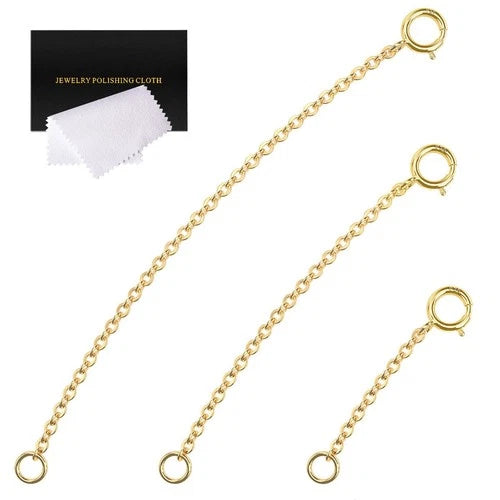 Gold Necklace Extenders 14K Extender Chain 925 Sterling Silver Extension Bracele