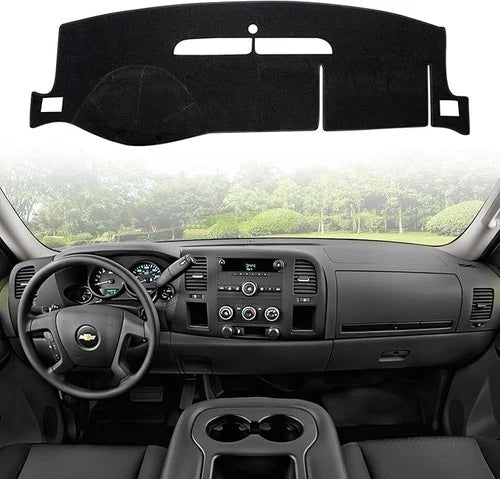 VAFMOLEI Dashboard Dash Cover Mat for Chevy Silverado LTZ 2007-2013, Black