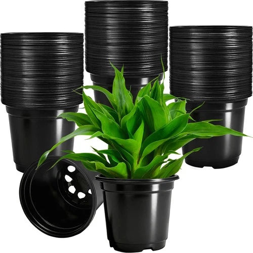 120 Pack1 Flexible Plant Nursery Pots Black Plastic Plant Pots with Holes