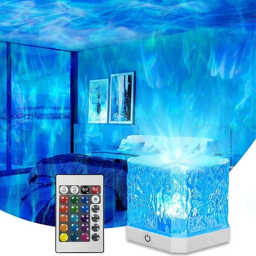 Ocean Wave Projector Light,16 Colors Water Ripple Romantic Ambient Lighting Nort