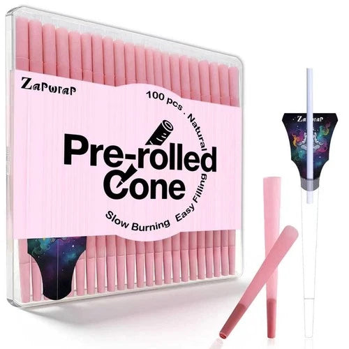 100 PACK Pink Cones Rolling Paper | King Size | 108mm | Pre Rolled Cones with Pa