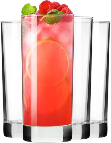 Highball Glasses Set of 4 Drinking Glasses 10 Oz Clear Glass Cups Tall Tumbler