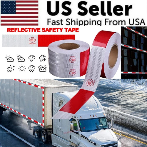 Reflective Tape CONSPICUITY Trailer Safety Warning Sign Auto Truck Red White NEW