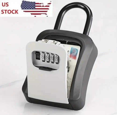 Key Lock Box Combination Wall Non Metal 4 Digit Security Storage Case Organizer
