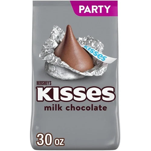 HERSHEY'S KISSES Milk Chocolate Candy Bulk Party Pack, 30 Ounce (Pack of 1)