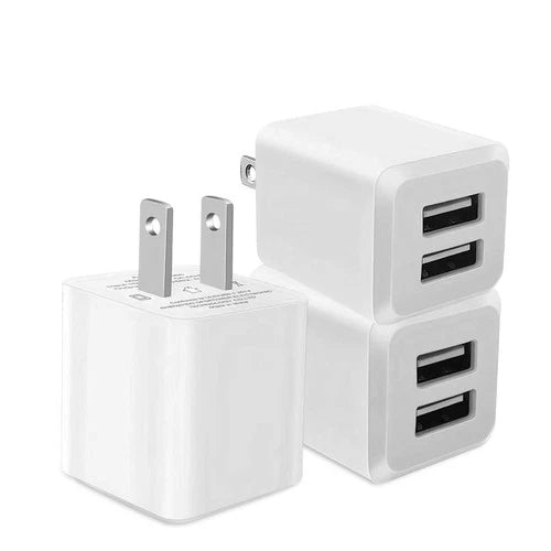 USB Wall Charger Dual Port Cube Power Adapter Charger Plug Block Charging Box