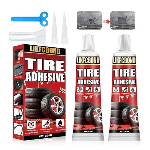 Tire Repair Adhesive, 20Ml Tire Rubber Cement Kit, Sidewall Repair Glue, Black T