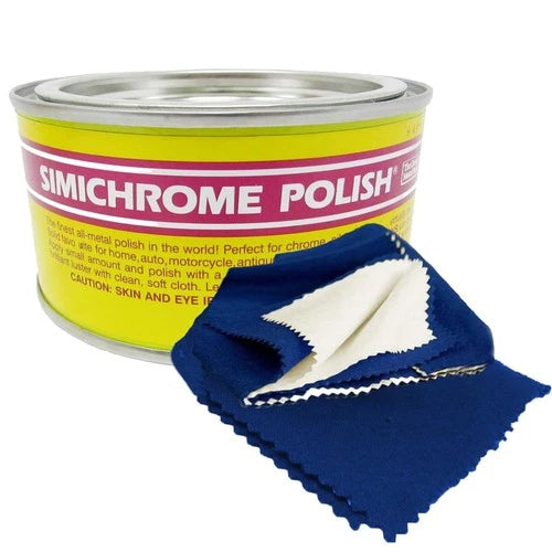 Simichrome Metal Polish 250g with Cloth – Restore Shine on Chrome, Aluminum,