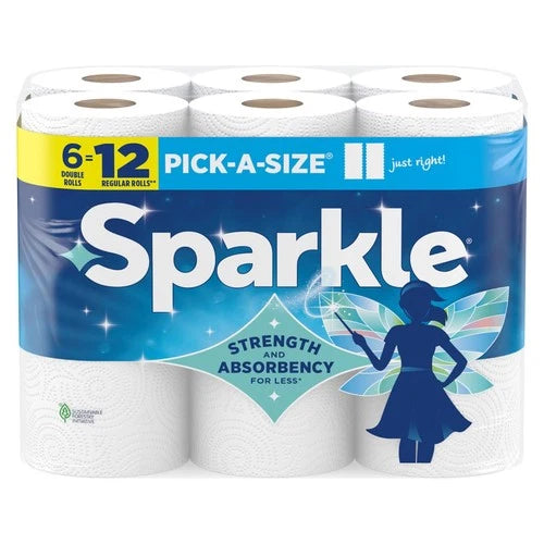 Paper Towels, 6 Twin Rolls (660 Sheets Total), Strong 2-Ply Towels for Kitchen