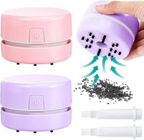 Elegant 2-Pc Diamond Painting Tool Set - Cute Vacuum Cleaners in Pink & Purple
