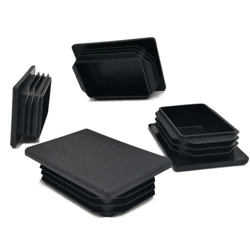 4 Pack 2 X 3 Inch Rectangle Plastic Plug Insert, 50Mm?5Mm Black End Cap for Met