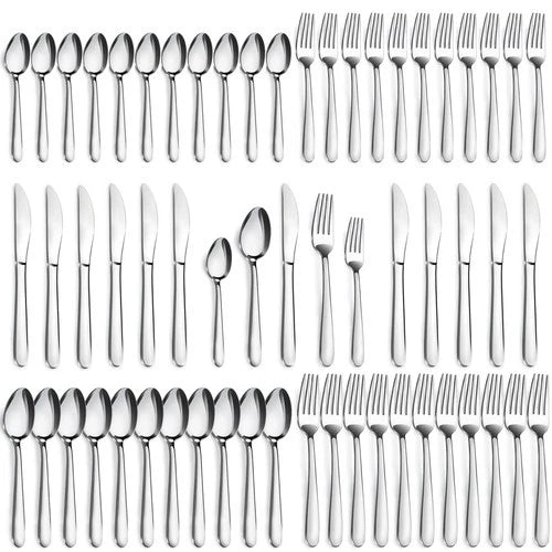 60-Pcs Silverware Set Service for 12 Premium Stainless Steel Flatware Set Inc
