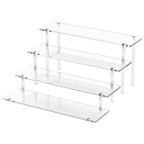 4 Tier Acrylic Display Risers,Clear Perfume Organizer Stand, Large Cupcake Stand