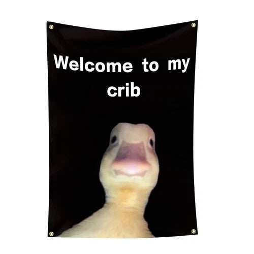 Welcome to My Crib Flag 2x3 Feet Funny Flags for Room Durable Man Cave Wall Flag