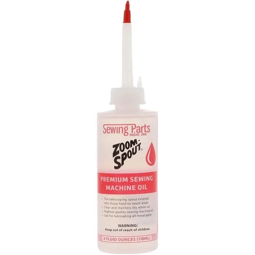 Premium Sewing Machine Oil with Zoom Spout Oiler | 4FL OZ of Stainless Lily Whit