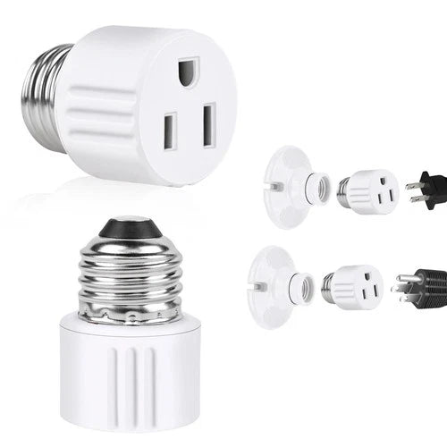 Outlet Light Socket Adapter,Screw in Outlet Socket,E26 Light Bulb to Outlet Sock