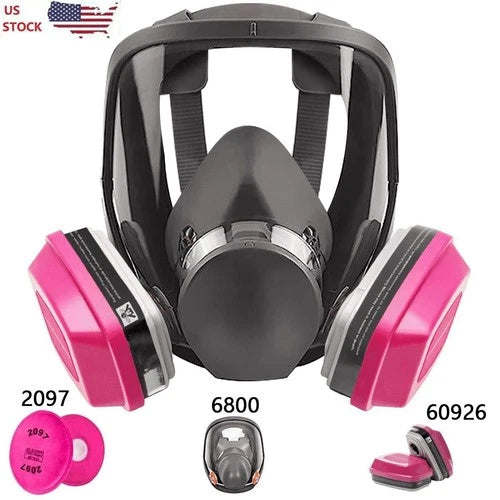 Full Face Gas Mask Painting Spraying Respirator w/Filters for 6800 Facepiece USA