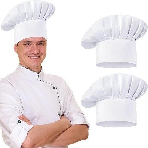 Okxiri 2 Pcs Chef Hat, Hats for Men, Adjustable 22-24 inches, White