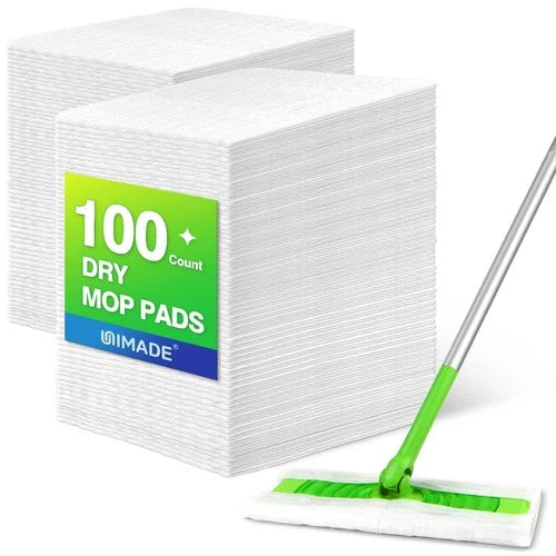 100 Count Dry Sweeping Cloths - Disposable Mop Pads Refills Compatible White