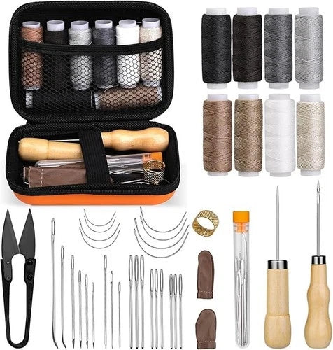 40 Pcs Leather Sewing Kit Heavy Duty Sewing Upholstery Repair Kit for Car Boots