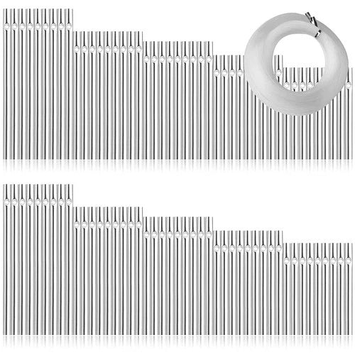 60Pcs Wind Chime Tubes for Home Garden Outdoor Hanging Decorations, Tone Empty T