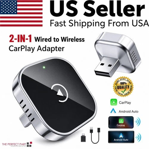 Wireless CarPlay Adapter for Apple iPhone & Android Auto USB Adapter Plug & Play