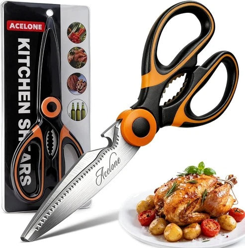Kitchen Shears Sharp Scissors Stainless Steel Meat Chicken Professional BBQ New
