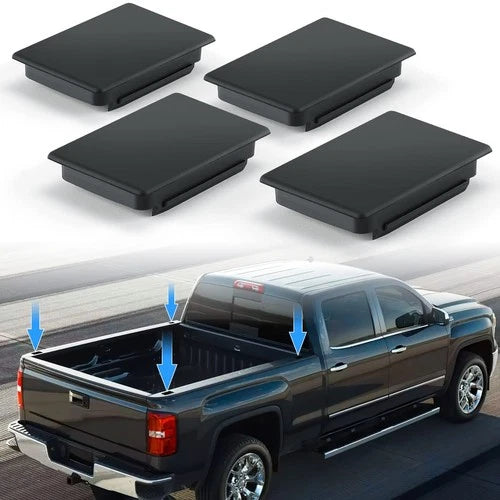 4 Pack Truck Stake Pocket Covers Chevy Silverado GMC Sierra Bed Rail Caps