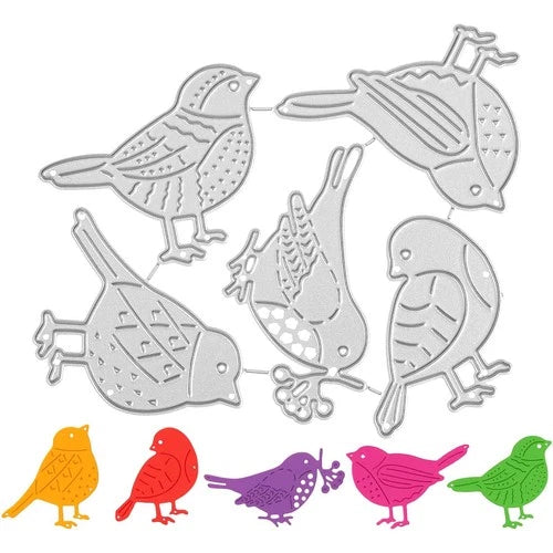 5Pcs Die Cuts for Card Making, Metal Dies Bird Cutting Dies for Card Making,Scr