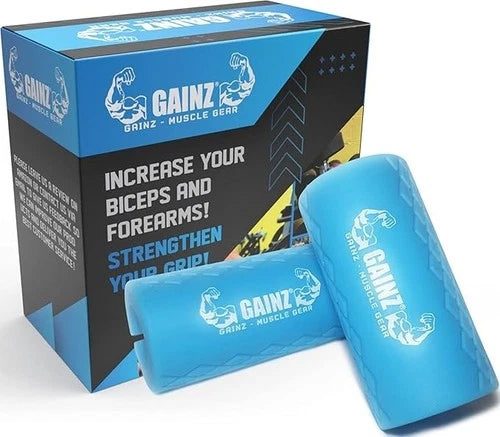 Gainz Thick Grips Dumbell Barbell Weight Lifting Adapters for Fat Bar Grow Big