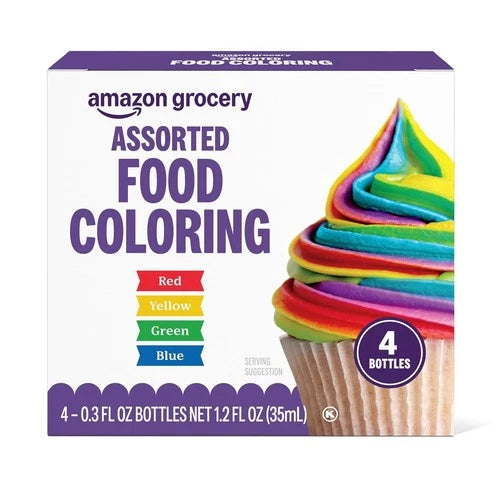 Assorted Food Coloring Liquid Set, Yellow, Red, 1.2 Fl Oz (Packaging May Vary)