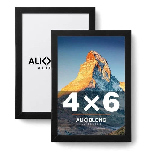 4x6 Picture Frame Set of 2,Black Photo Frame for 4x6 Without Mat,Thin Border Fra