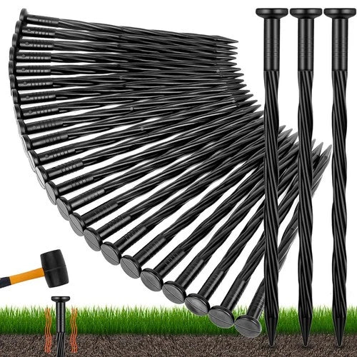 60 Count Plastic Landscape Edging Anchoring Stakes 8-Inch Garden Lawn Yard Lands