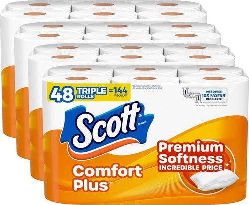 Comfortplus Toilet Paper, 48 Double Rolls, 231 Sheets per Roll, Septic-Safe, 1-P
