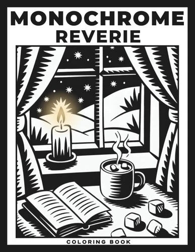 Monochrome Reverie Coloring Book: A Premium Black & White Journey with 55+ Delux