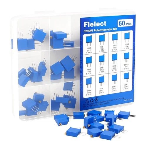 60Pcs 3296W Potentiometer Kit Multiturn Trimmer 100 Ohm...
