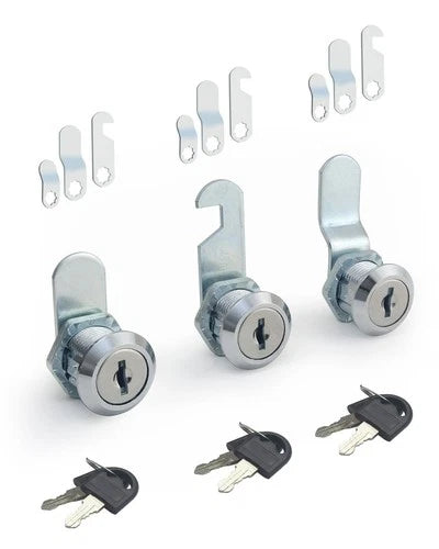 Cabinets Locks with Keys, 5/8 Inch, 3 Packs | Keyed Alike Cam Lock, For File