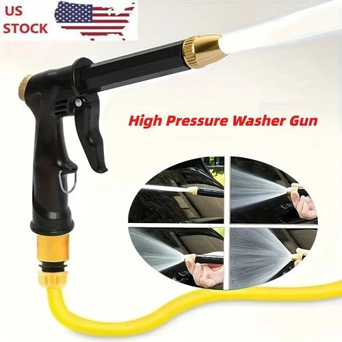 High Pressure Water Gun - 360? Rotating Nozzle, American Thread for Car & Patio