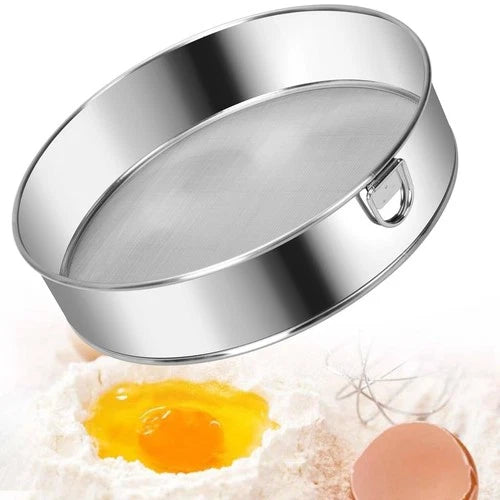 Flour Sifter Stainless Steel 8 Inch 60 Mesh Fine Strainers Sieve for Baking Cake