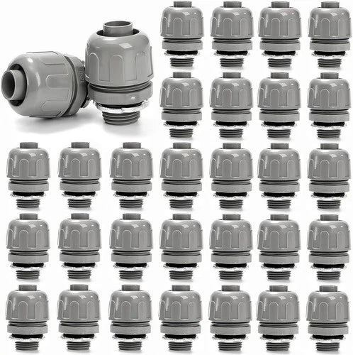 30 Pcs Conduit Connectors, 1/2 Inch PVC Electrical Liquid Tight Connector, 180 D