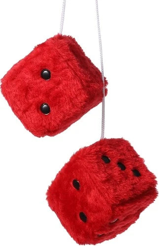 Fuzzy Dice for Car Mirror, 1 Pair of Retro 2.75?Fuzzy Dice for Rear View Mirror