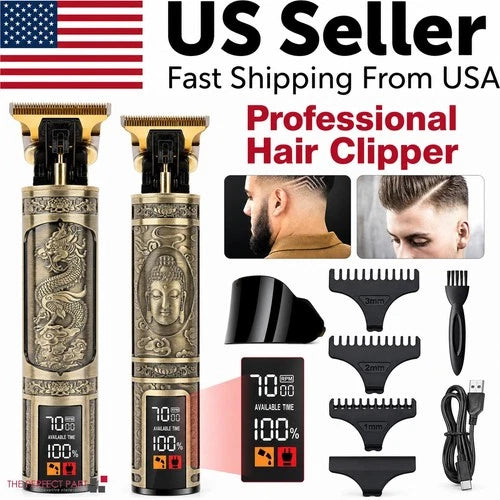 Hair Clippers For Men Cordless Professional Beard Trimmers With LCD Display