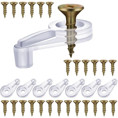 50 Pack Cabinet Door Glass Retainer Clips Kit Plastic Glass Panel Retaine 4 m...