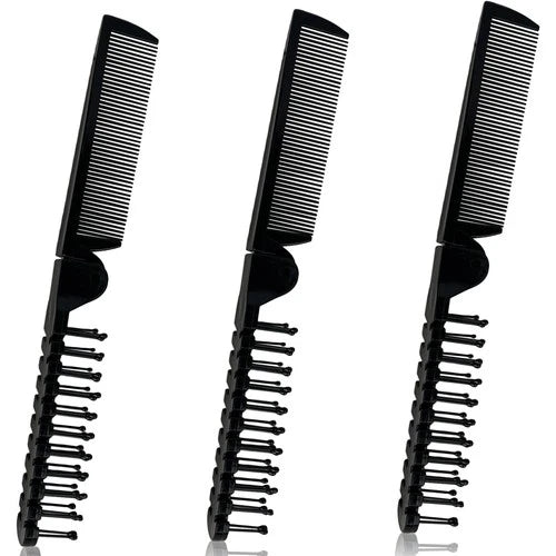 Foldable Portable Hair Brush Set of 3PCS, Anti-Static Comb Dual-Headed Haird...