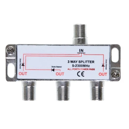 3 Way Bi-Directional 5-2300 Mhz Indoor and Outdoor Waterproof Coaxial Antenna Sp