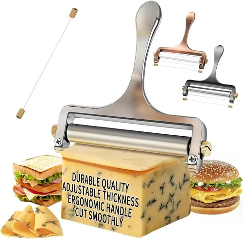 Wire Cheese Slicer Stainless Steel Handheld Cheese Cutter for Mozzarella Cheddar