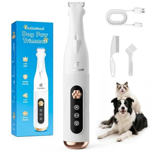 Cupofpet Dog Paw Trimmer for Precision Shaver, Cordless Small Pet White