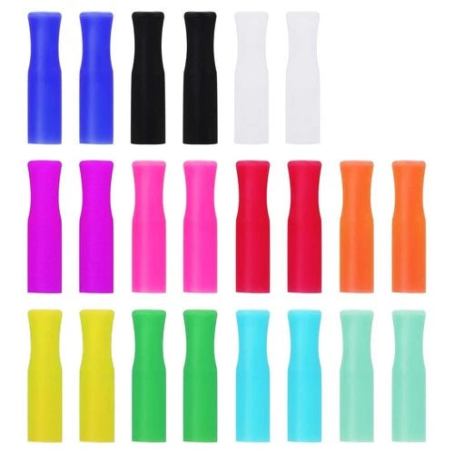 22 Pcs Reusable Straws Tips, Silicone Straw Tips, Multi-color