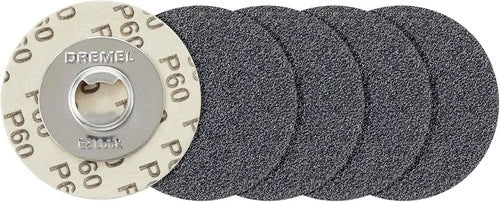 Dremel EZ Lock 60 Grit Sanding Discs for Rotary Tools, 5-Pieces (EZ411SA)