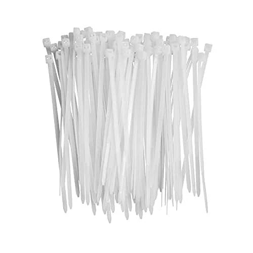 Small Zip Ties,White Zip Ties 4 Inch 100 Pack, Nylon Cable Ties Self Locking Tie